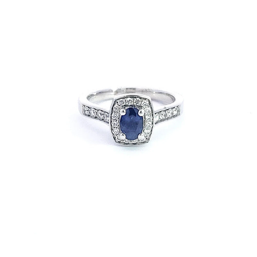 14K Gold Sapphire and Diamond Ring