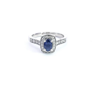 14K Gold Sapphire and Diamond Ring