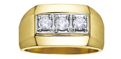 10K Yellow Gold 0.50cttw Diamond Gents Ring, size 10