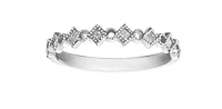 10K White Gold 0.14cttw Princess Cut Diamond Ring, size 6.5