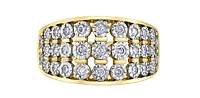 10K Yellow Gold Diamond 0.33cttw Illusion Setting Ring, Size 6.5