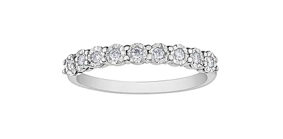 10K White Gold 0.15cttw Illusion Setting Diamond Ring, size 6.5