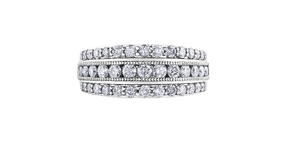 10K White Gold 1.00cttw Illusion Setting Diamond Ring, size 6.5
