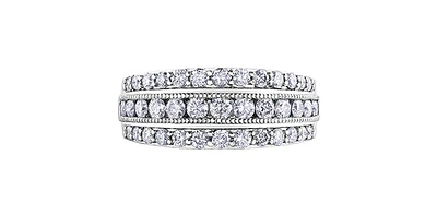10K White Gold 1.00cttw Illusion Setting Diamond Ring, size 6.5