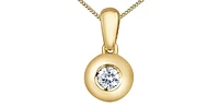 10K Yellow Gold 0.10cttw Diamond Necklace, 18"