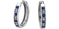 10K White Gold Sapphire and Diamond Earrings