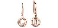 14K Rose Gold 0.124cttw Canadian Diamond Dangle Earrings