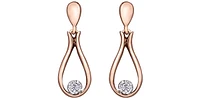 10K Rose Gold 0.06cttw Canadian Diamond Dangle Earrings