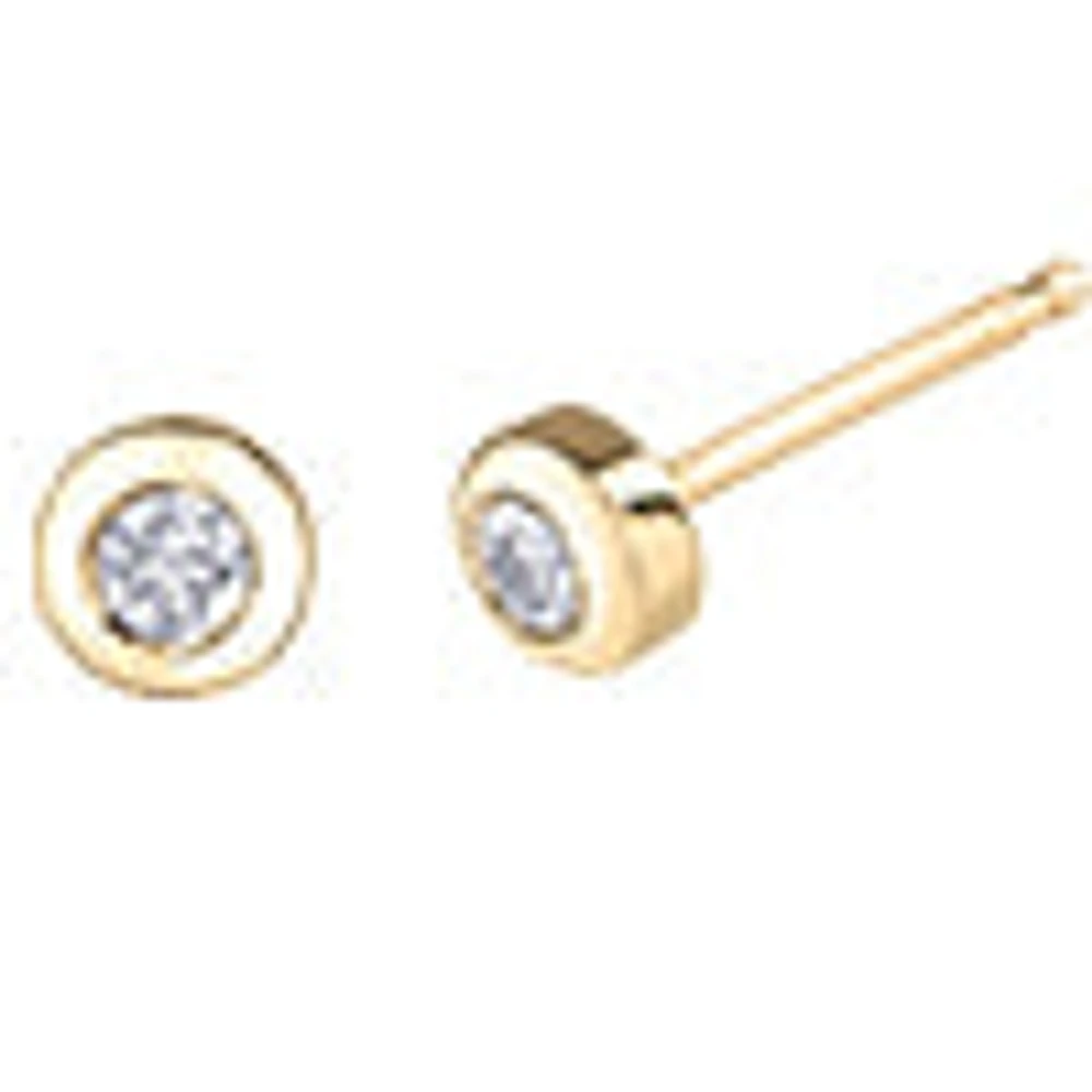 10K Yellow Gold 0.113cttw Canadian Diamond Stud Earrings