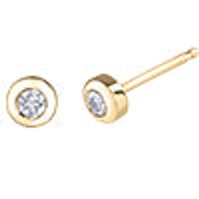 10K Yellow Gold 0.113cttw Canadian Diamond Stud Earrings