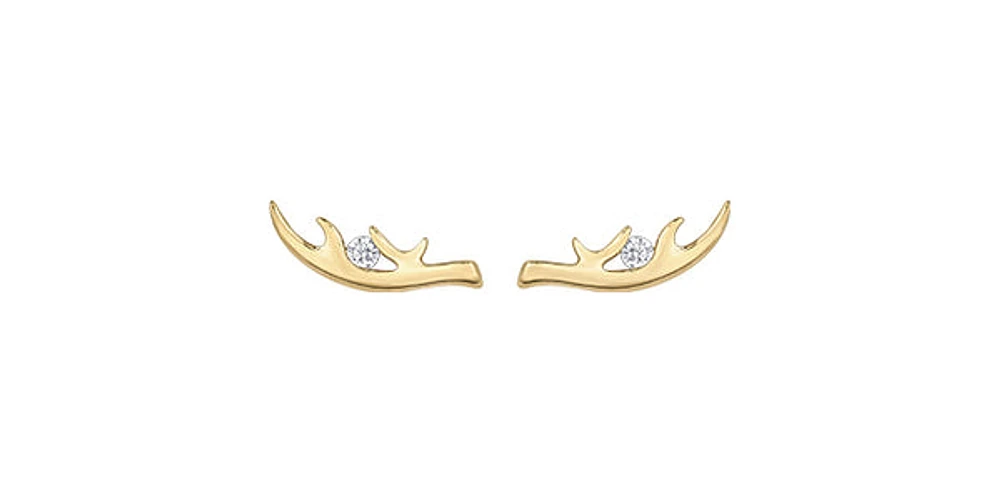 10K Yellow Gold 0.04cttw Canadian Diamond Stud Earrings