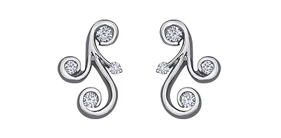10K White Gold 0.215cttw Canadian Diamond Earrings