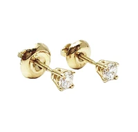 14K Yellow Gold 0.20cttw Lab Grown Diamond Solitaire Earrings with Screw Back
