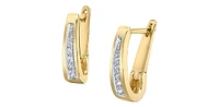 10K Yellow Gold 0.10cttw Diamond Hoop / Huggie / Hinged Earrings