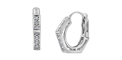 10K Gold 0.25cttw Diamond Hoop / Huggie / Hinged Earrings