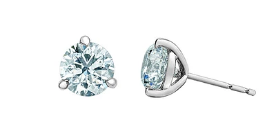 14K White Gold 1.50-3.0cttw Lab Grown Diamond Solitaire Martini Style Earrings