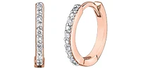10K Rose Gold 0.05cttw Diamond Hoop / Huggie Earrings