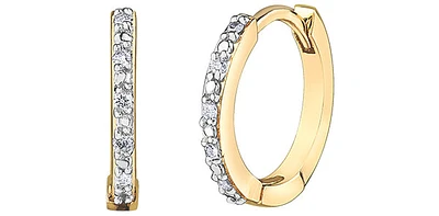 10K Gold 0.05cttw Diamond Hoop / Huggie Earrings
