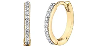 10K Gold 0.05cttw Diamond Hoop / Huggie Earrings