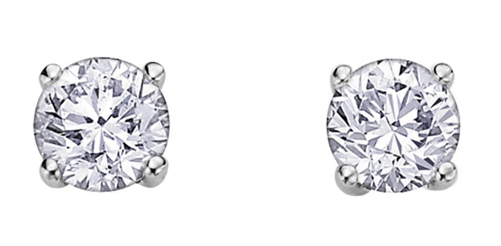 14K White Gold 0.50cttw Canadian Diamond Earrings