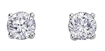 14K White Gold 0.50cttw Canadian Diamond Earrings