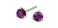 10K White Gold Amethyst Stud Earrings