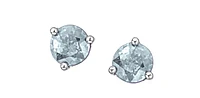 10K White Gold 5mm Aquamarine Stud Earrings with Butterfly Backs