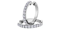 10K White Gold 1.50cttw Diamond Hoop / Huggie Earrings