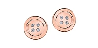10K Rose Gold 0.04cttw Diamond Button Stud Earrings