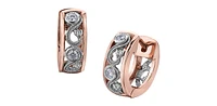 14K White and Rose Gold Shelly Purdy 0.10cttw Diamond Hoop / Huggie Earrings
