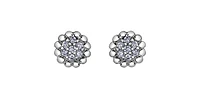 10K White Gold 0.105cttw Diamond Stud Earrings - 6mm