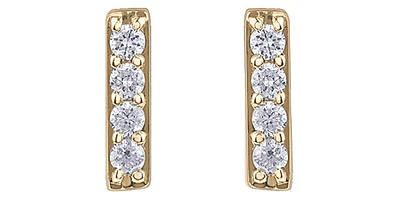 10K Yellow Gold Diamond Bar Earrings 0.072cttw