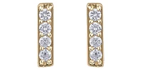 10K Yellow Gold Diamond Bar Earrings 0.072cttw