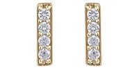 10K Yellow Gold Diamond Bar Earrings 0.14cttw