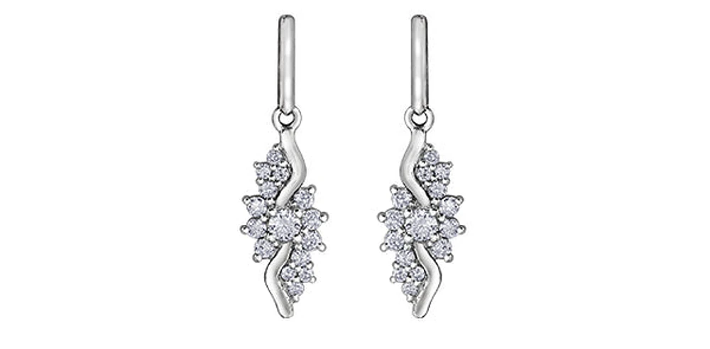 10K White Gold 0.50cttw Diamond Earrings