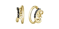 10K Yellow Gold 0.14cttw Black Diamond Hoop / Huggie Earrings