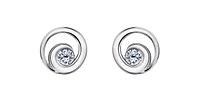 14K White Gold 0.128cttw Canadian Diamond Earring