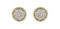 10K Yellow Gold 0.08cttw Diamond Pave Stud Earrings