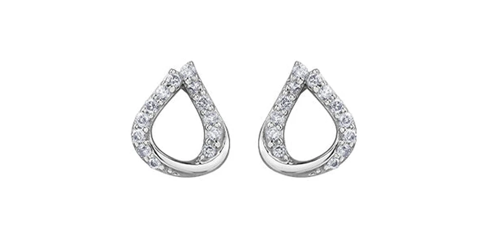 10K White Gold 0.20cttw Diamond Earrings