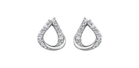 10K White Gold 0.20cttw Diamond Earrings
