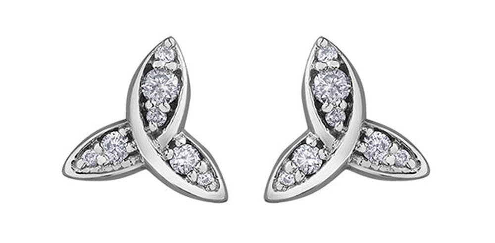 10K White Gold 0.15cttw Diamond Earring