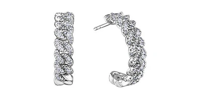 10K White Gold 0.66cttw Miami Cuban Link Diamond Earring