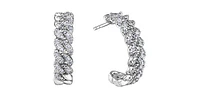 10K White Gold 0.66cttw Miami Cuban Link Diamond Earring