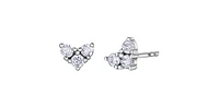 10K White Gold 0.25cttw Diamond Heart Earrings
