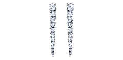 14K White Gold 1.50cttw Canadian Diamond Dangle Earrings