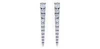 14K White Gold 1.50cttw Canadian Diamond Dangle Earrings