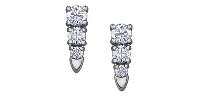 14K White Gold 0.30cttw Canadian Diamond Earrings