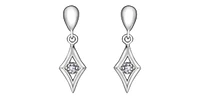 10K White Gold 0.06cttw Diamond Dangle Earrings