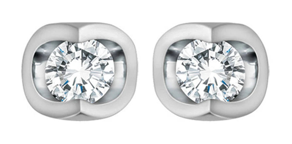 14K White Gold 0.20cttw Diamond Stud Earrings