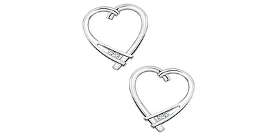 10K White Gold 0.02cttw Diamond Heart Stud Earrings